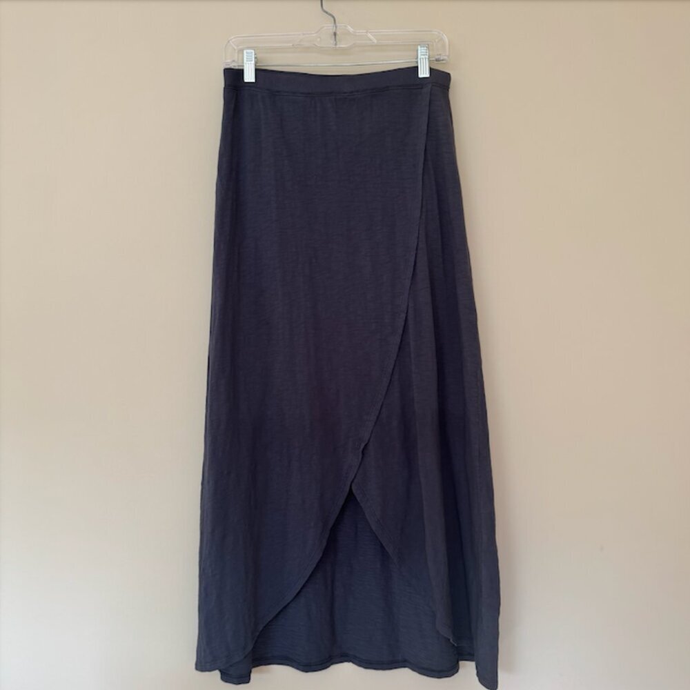 mododoc Los Angeles Grey faux wrap maxi high low Skirt